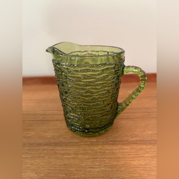 Vintage Anchor Hocking Soreno Avocado Green glass sugar bowl and creamer set - Picture 4 of 6